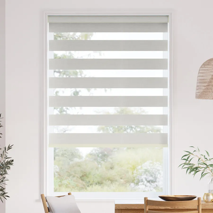 Duo Zebra Nox Blackout - Vista de detalle 2 en color alabaster