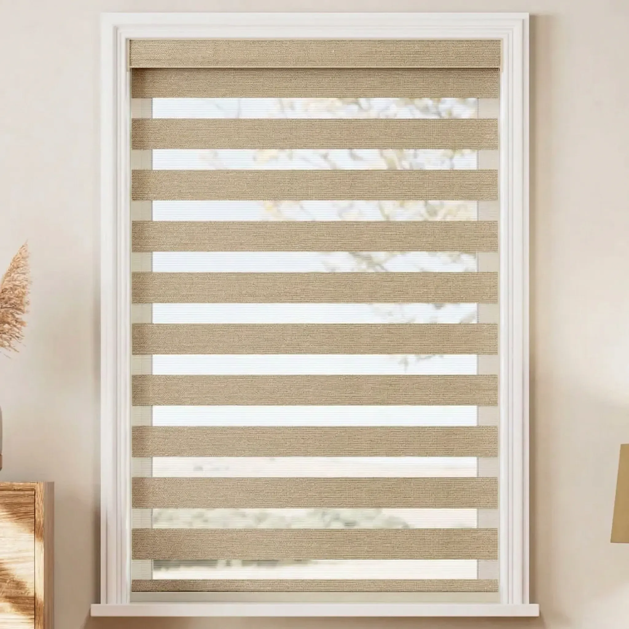 Duo Zebra Rustic - Vista de detalle 2 en color beige